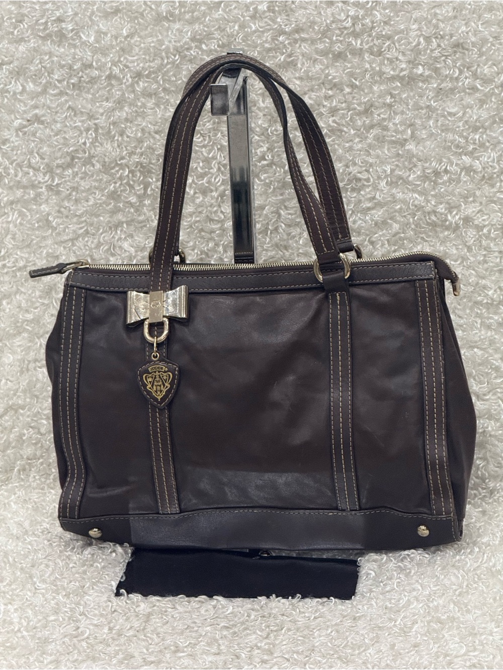 Gucci Choco Brown Leather Duchessa Boston Bag